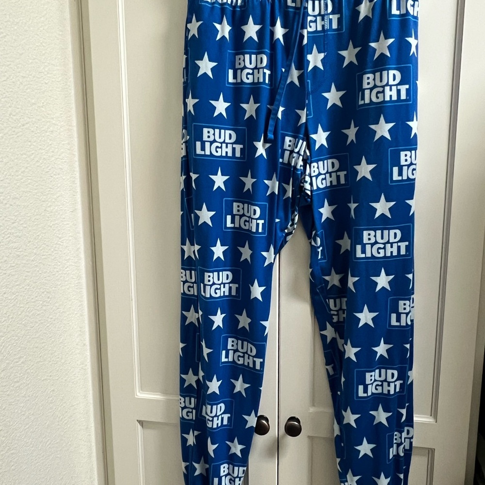 Bud Light Blue Star Print Pants